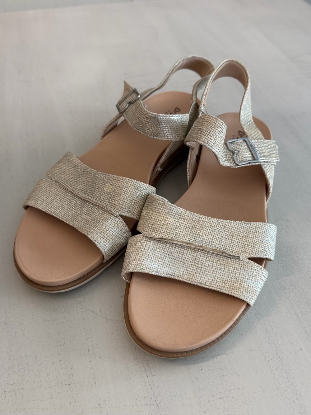 Dr. Scholl’s Women’s Timeless Fun Tan & Brown Strappy Canvas Sandals Sz 10 GUC - Picture 2 of 11